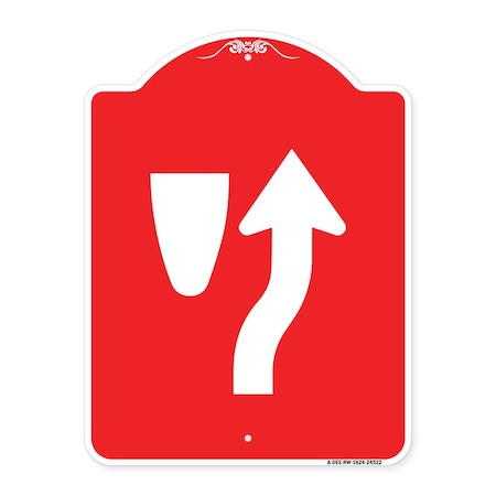 Designer Series Sign-Beware Of Curb Graphic, Red & White Aluminum Architectural Sign